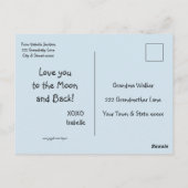 Kleine jongen blauw hart "hou van je oma" briefkaart (Achterkant)