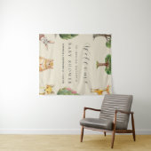Kleine Jongen Boho Bosdieren Baby Shower Wandkleed (In Situ (horizontaal))