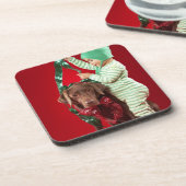 Kleine jongen die een hond versiert drankjes onderzetter (Linkerzijde)