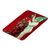 Kleine jongen die een hond versiert magneet (Linkerzijde)