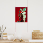 Kleine jongen die een hond versiert poster (Keuken)