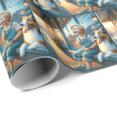 Kleine jongen die een ijsje eet cadeaupapier (Rol Hoek)