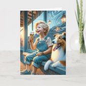 Kleine jongen die een ijsje eet kaart (Voorkant)