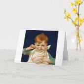 kleine jongen die ontbijt eten kaart (Gele Bloem)