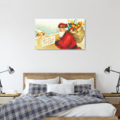 Kleine jongen die over de hek kijkt canvas afdruk (Insitu (Slaapkamer))
