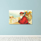 Kleine jongen die over de hek kijkt canvas afdruk (Insitu (Houten vloer))