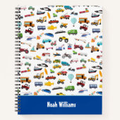 Kleine jongen dingen die de auto-school verplaatse notitieboek (Voorkant)