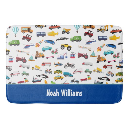 Kleine jongen dingen die Kind van auto's verplaats Badmat (Voorkant)