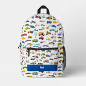 Kleine jongen dingen die Kind van auto's verplaats Bedrukte Rugzak (Voorkant)