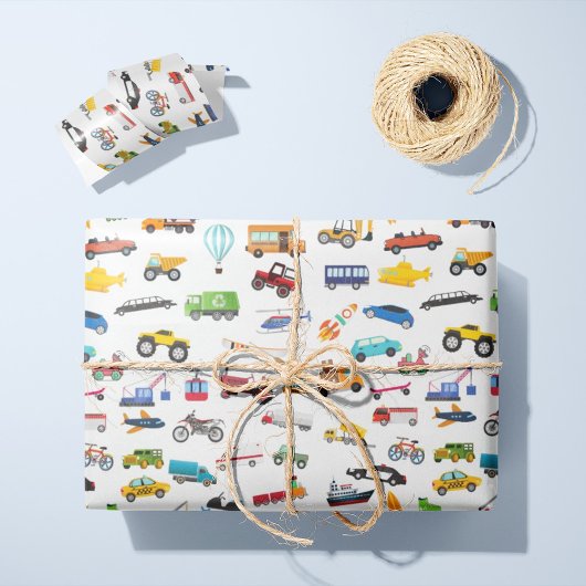 Kleine jongen dingen die Kind van auto's verplaats Cadeaupapier