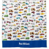 Kleine jongen dingen die Kind van auto's verplaats Douchegordijn (Voorkant)