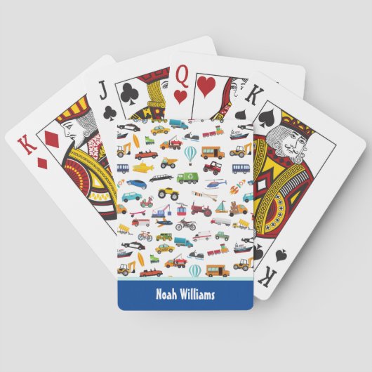 Kleine jongen dingen die Kind van auto's verplaats Pokerkaarten (Achterkant)