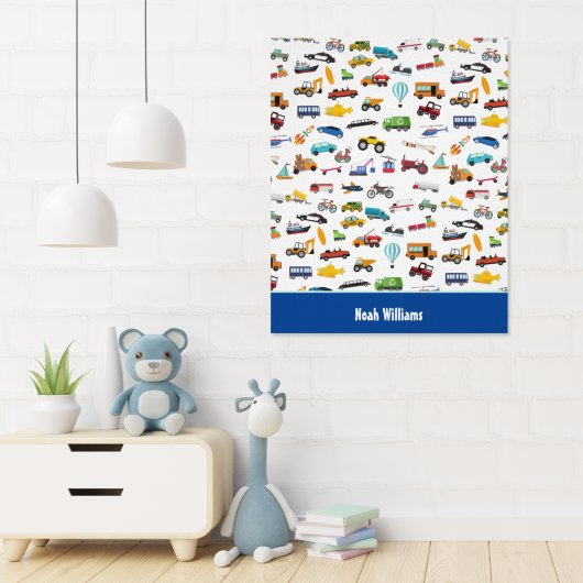 Kleine jongen dingen die Kind van auto's verplaats Poster