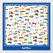 Kleine jongen dingen die Kind van auto's verplaats Raamsticker (Vel)