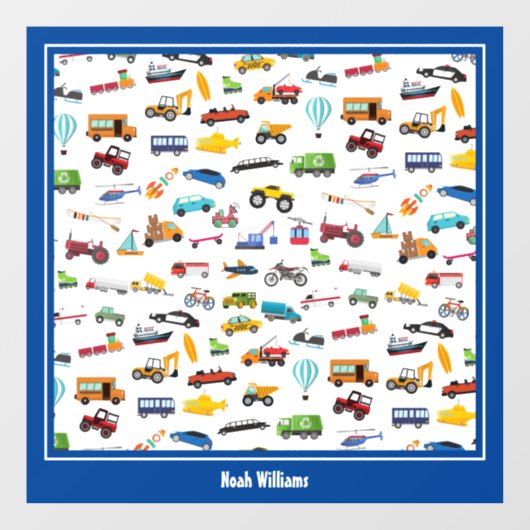 Kleine jongen dingen die Kind van auto's verplaats Raamsticker (Vel)