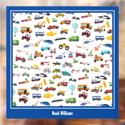 Kleine jongen dingen die Kind van auto's verplaats Raamsticker (Vel 2)