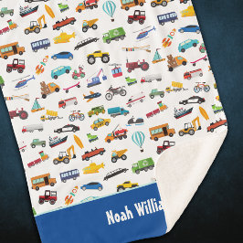 Kleine jongen dingen die Kind van auto's verplaats Sherpa Deken