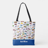Kleine jongen dingen die Kind van auto's verplaats Tote Bag (Achterkant)