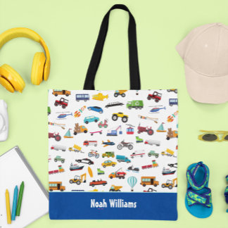 Kleine jongen dingen die Kind van auto's verplaats Tote Bag