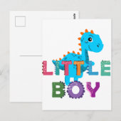 Kleine jongen dino briefkaart (Voorkant / Achterkant)