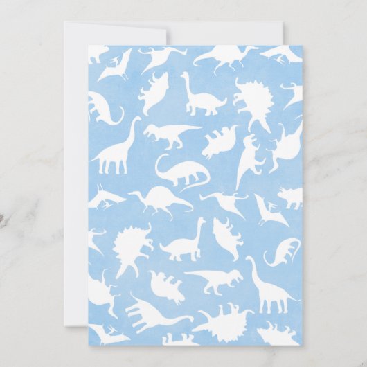 Kleine Jongen Dinosaurus Verjaardagsfeestuitnodigi Kaart (Achterkant)