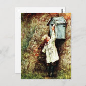 Kleine jongen en brief briefkaart (Voorkant / Achterkant)