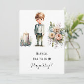 Kleine jongen en Floral... ben jij mijn paginasjon Kaart (Staand voorkant)