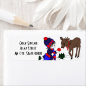 Kleine jongen en rendier etiket (Insitu)