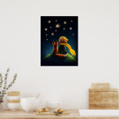 Kleine Jongen en Vos. Kunstillustratie voor de Kin Poster (Keuken)