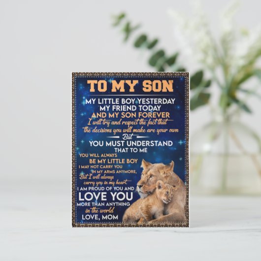 Kleine jongen gisteren, vriend vandaag van Lion Ma Briefkaart (Staand voorkant)