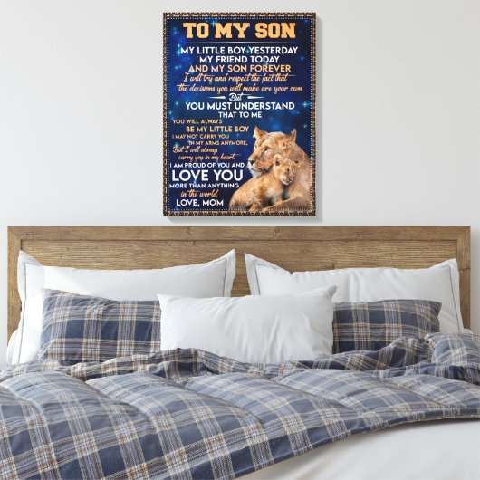Kleine jongen gisteren, vriend vandaag van Lion Ma Canvas Afdruk (Insitu (Slaapkamer))