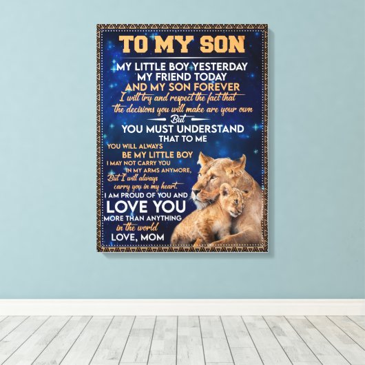 Kleine jongen gisteren, vriend vandaag van Lion Ma Canvas Afdruk (Insitu (Houten vloer))