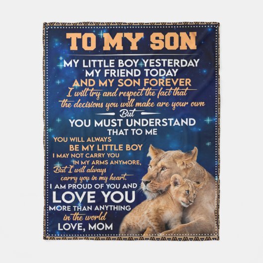 Kleine jongen gisteren, vriend vandaag van Lion Ma Fleece Deken (Voorkant)