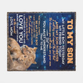 Kleine jongen gisteren, vriend vandaag van Lion Ma Fleece Deken (Voorkant (Horizontaal))