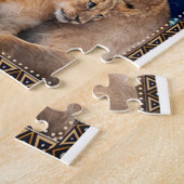 Kleine jongen gisteren, vriend vandaag van Lion Ma Legpuzzel (Zijkant)