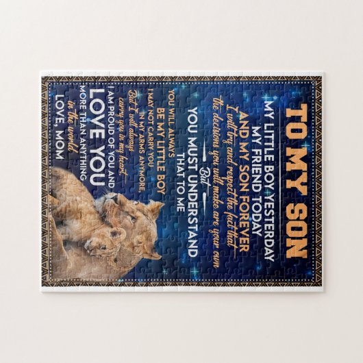 Kleine jongen gisteren, vriend vandaag van Lion Ma Legpuzzel (Horizontaal)