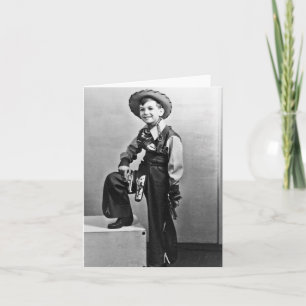 Kleine jongen in Cowboy Outfit Notecard Kaart