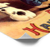 Kleine jongen met Dog en pompoenen Poster (Hoek)