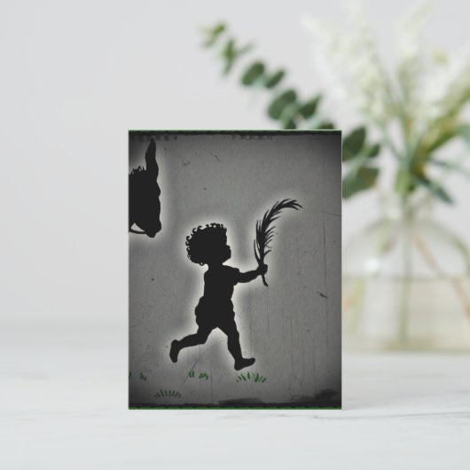 Kleine jongen met een Palm Frond Briefkaart (Staand voorkant)