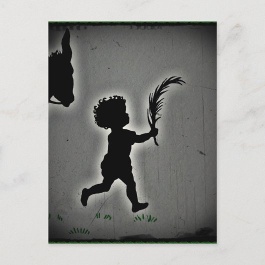 Kleine jongen met een Palm Frond Briefkaart (Voorkant)