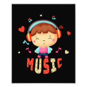 Kleine jongen met muziek foto afdruk (Voorkant)