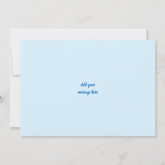 Kleine jongen met naam en hart blauw bedankkaart (Achterkant)