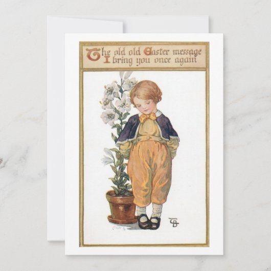 Kleine  jongen met Paaslelies Feestdagenkaart (Voorkant)