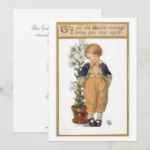 Kleine  jongen met Paaslelies Feestdagenkaart (Voorkant / Achterkant)