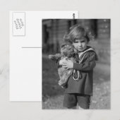Kleine jongen met Teddy Bear: 1923 Briefkaart (Voorkant / Achterkant)