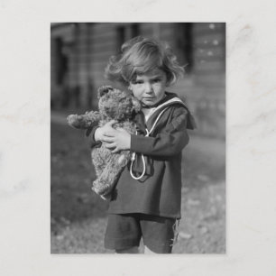 Kleine jongen met Teddy Bear: 1923 Briefkaart