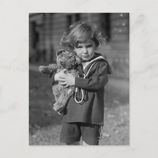 Kleine jongen met Teddy Bear: 1923 Briefkaart (Voorkant)