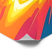 Kleine jongen op een raketschip dat door de ruimte poster (Hoek)