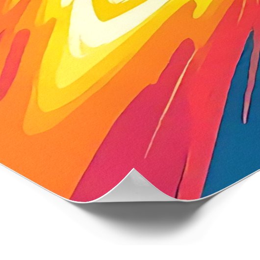 Kleine jongen op een raketschip dat door de ruimte poster (Hoek)