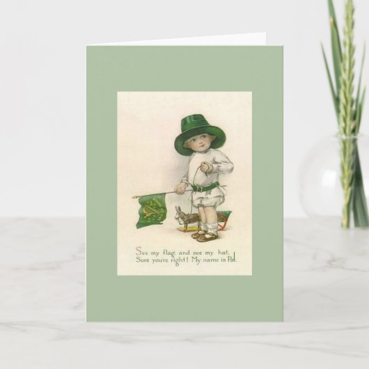 kleine jongen Pat St. Patrick's Day Kaart (Voorkant)